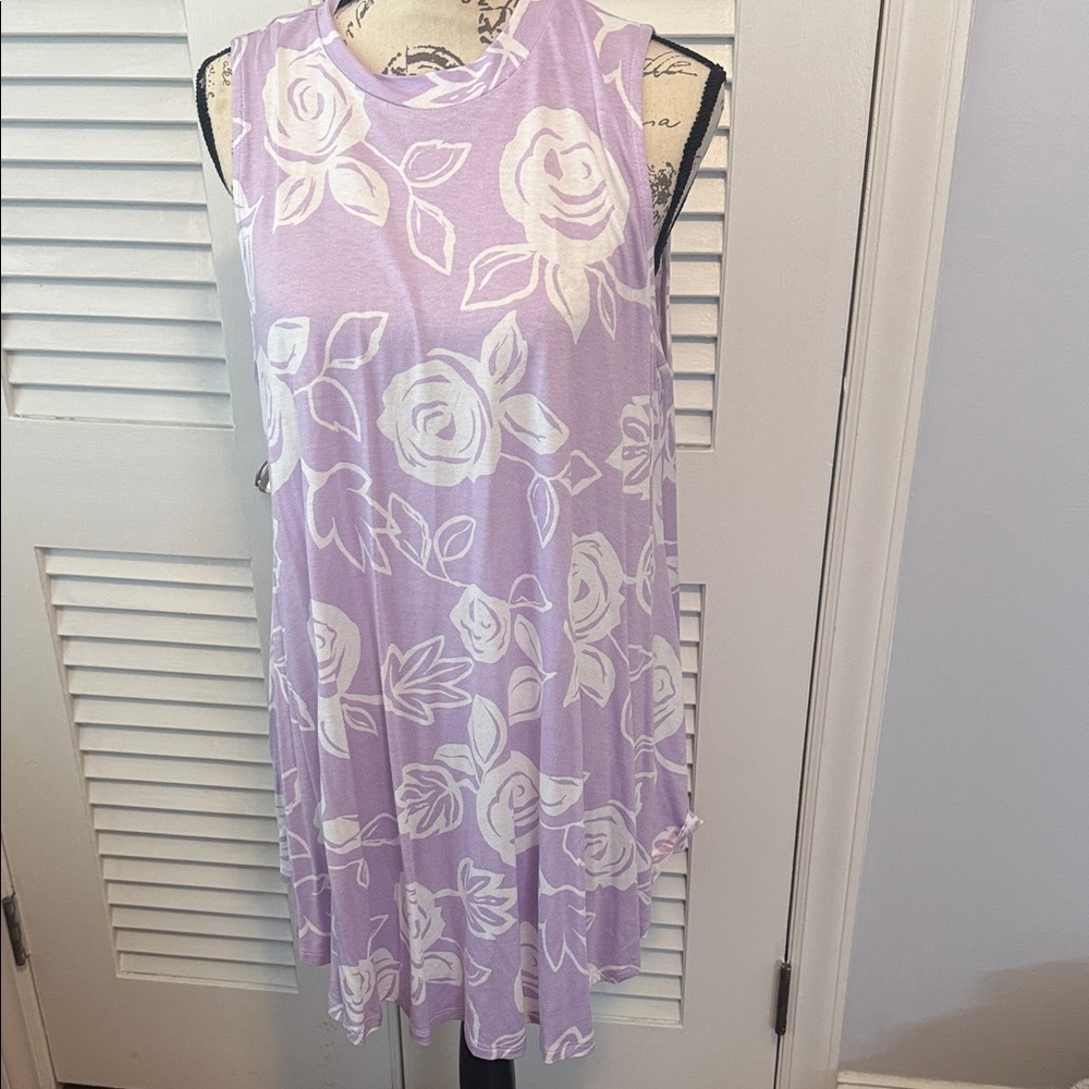 Lane Bryant Lavender and White Floral Swing Tunic